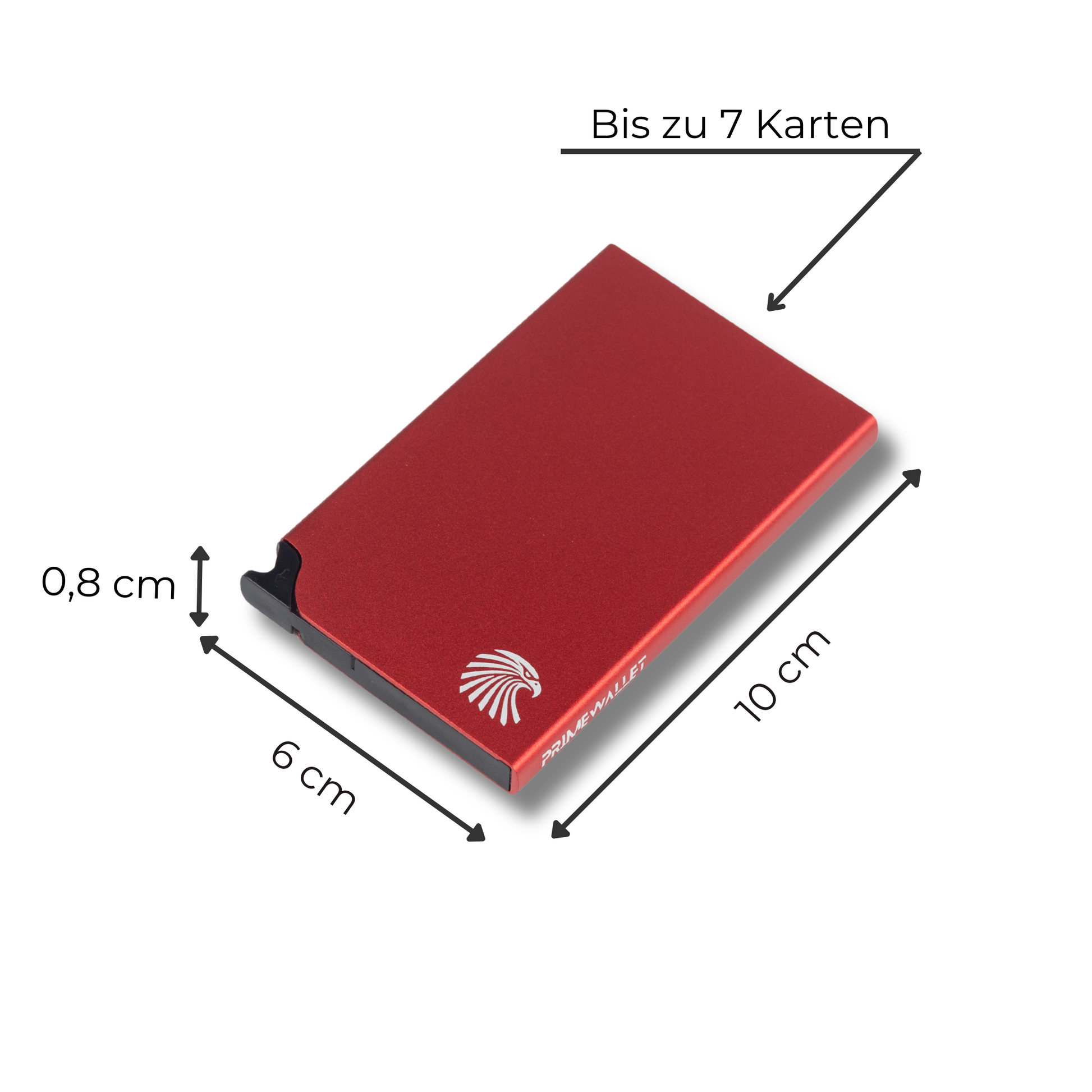 Kartenetui Push Rot - Kompakter Kartenhalter mit schlankem Design
