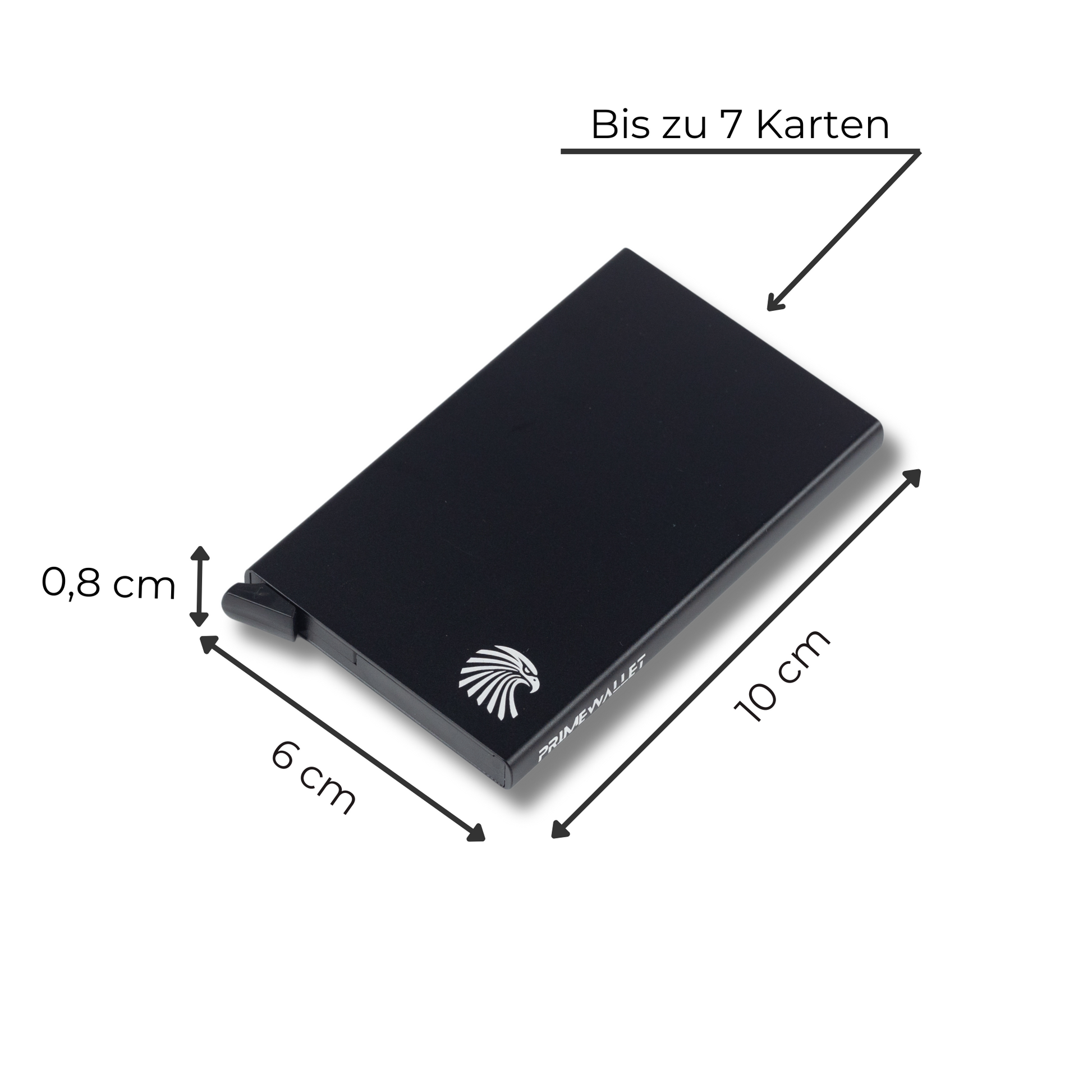 Kartenetui Schwarz – schlankes und funktionales Cardholder mit Platz für bis zu 7 Karten. Ideal für eine sichere und elegante Aufbewahrung.