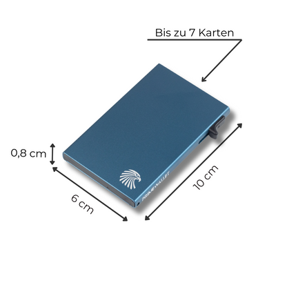Kartenetui Side Blau – hochwertiges Cardholder mit RFID-Schutz. Ideal für bis zu 7 Karten und überzeugt durch seine elegante Optik.