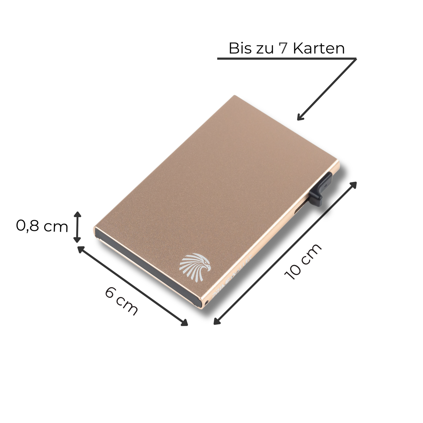 Kartenetui Side Gold – stilvolles Cardholder mit RFID-Schutz. Ideal für eine sichere und organisierte Aufbewahrung von bis zu 7 Karten.