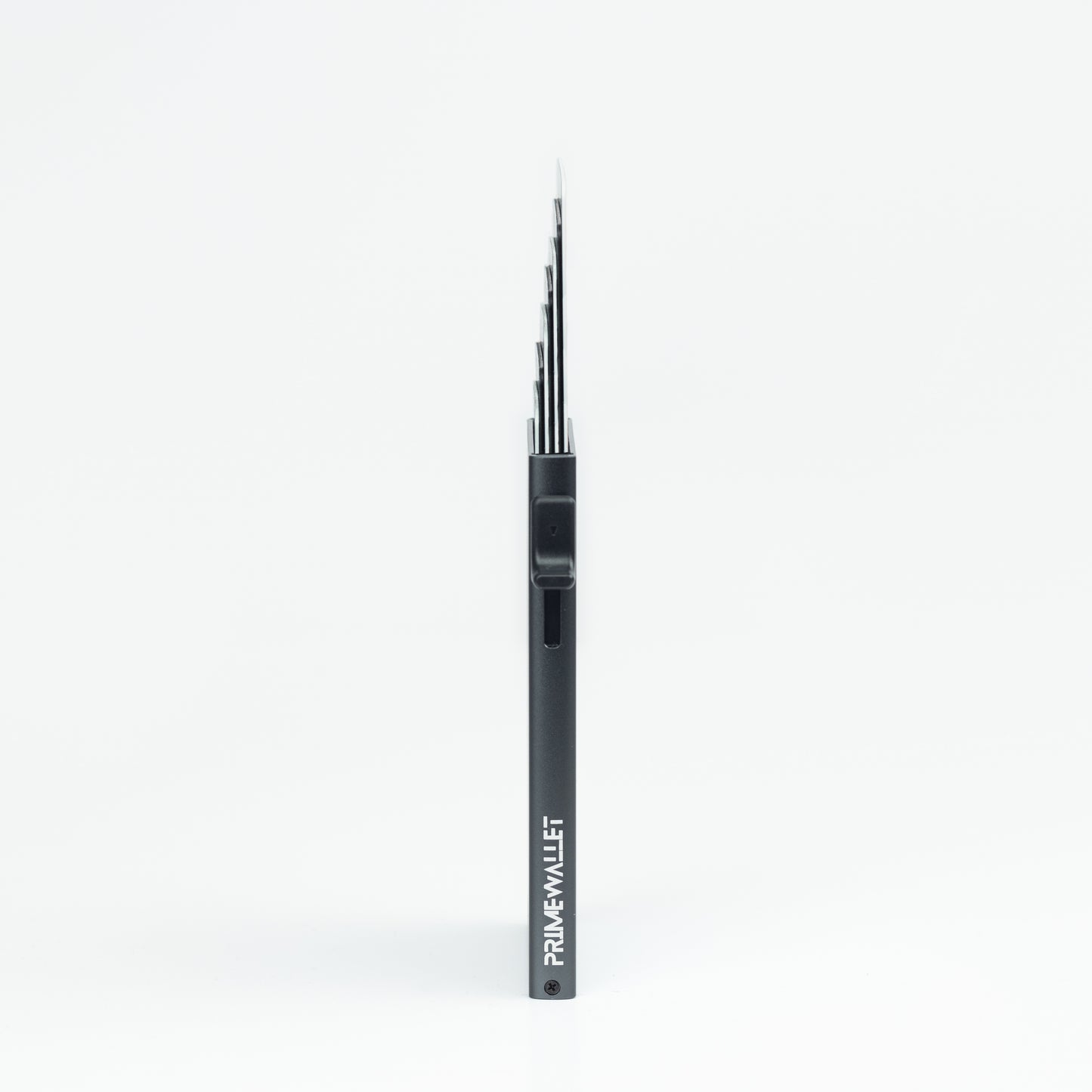 Kartenetui Side Grau – ultradünner Kartenhalter mit robuster Metallhülle. Perfekt für minimalistische Träger, die Wert auf Funktionalität legen.