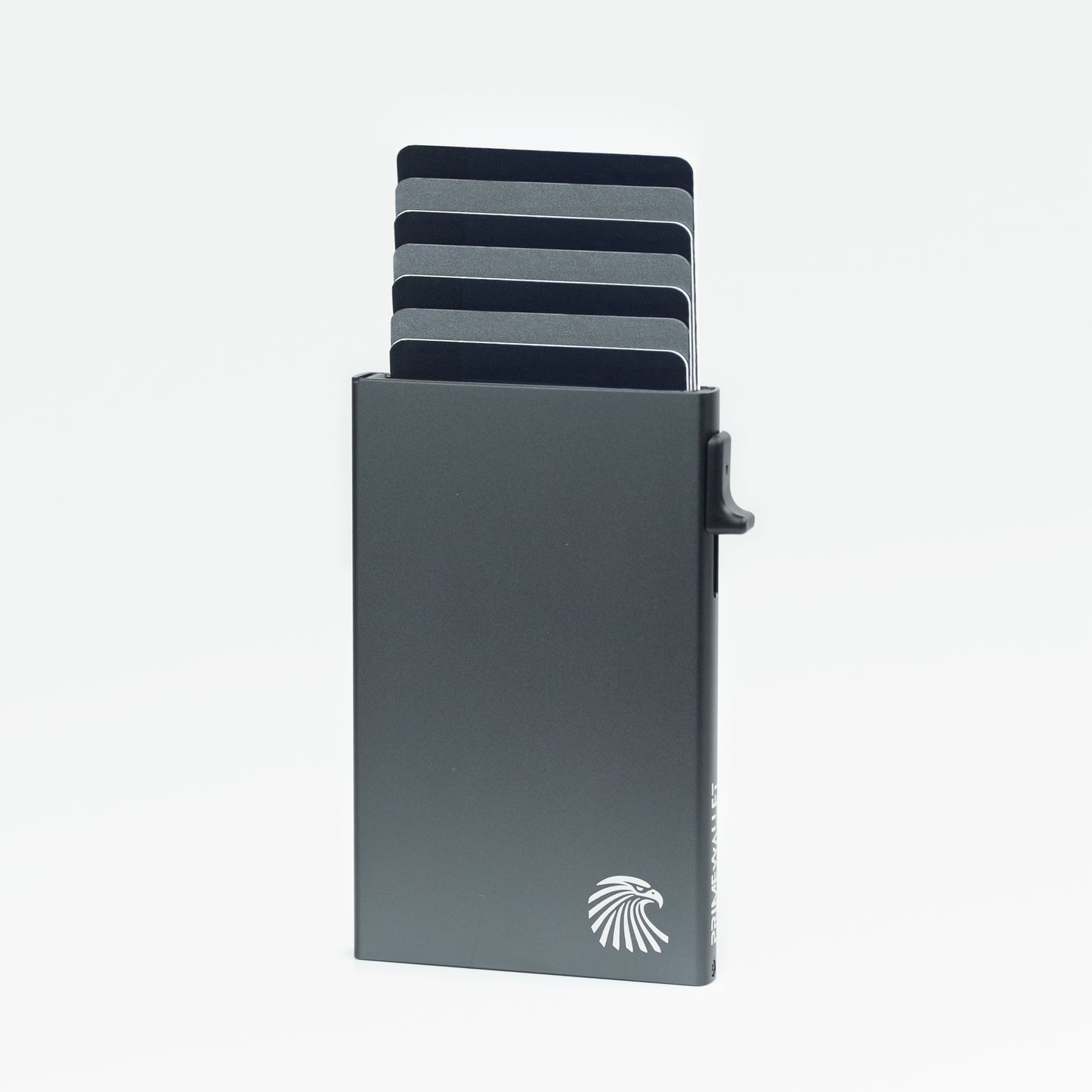 Kartenetui Side Grau – innovativer Cardholder mit Schiebemechanismus für schnellen Kartenzugriff. Optimaler Schutz vor Abnutzung.