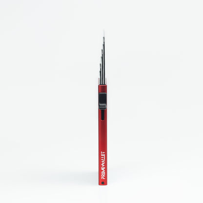 Kartenetui Side Rot – stilvolles Kartenetui mit mattem Metallic-Finish. Kompakte und elegante Geldbörsen-Alternative.