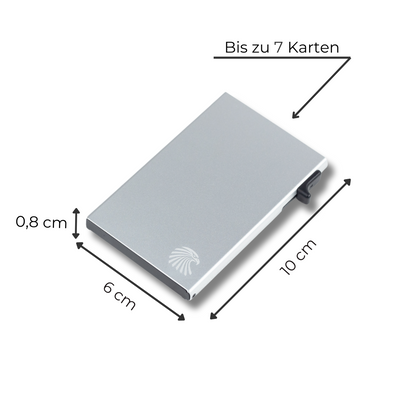 Kartenetui Side Silber – ultradünnes Kartenetui mit RFID-Blocker. Ideal für Minimalisten, die Wert auf Sicherheit und Stil legen.
