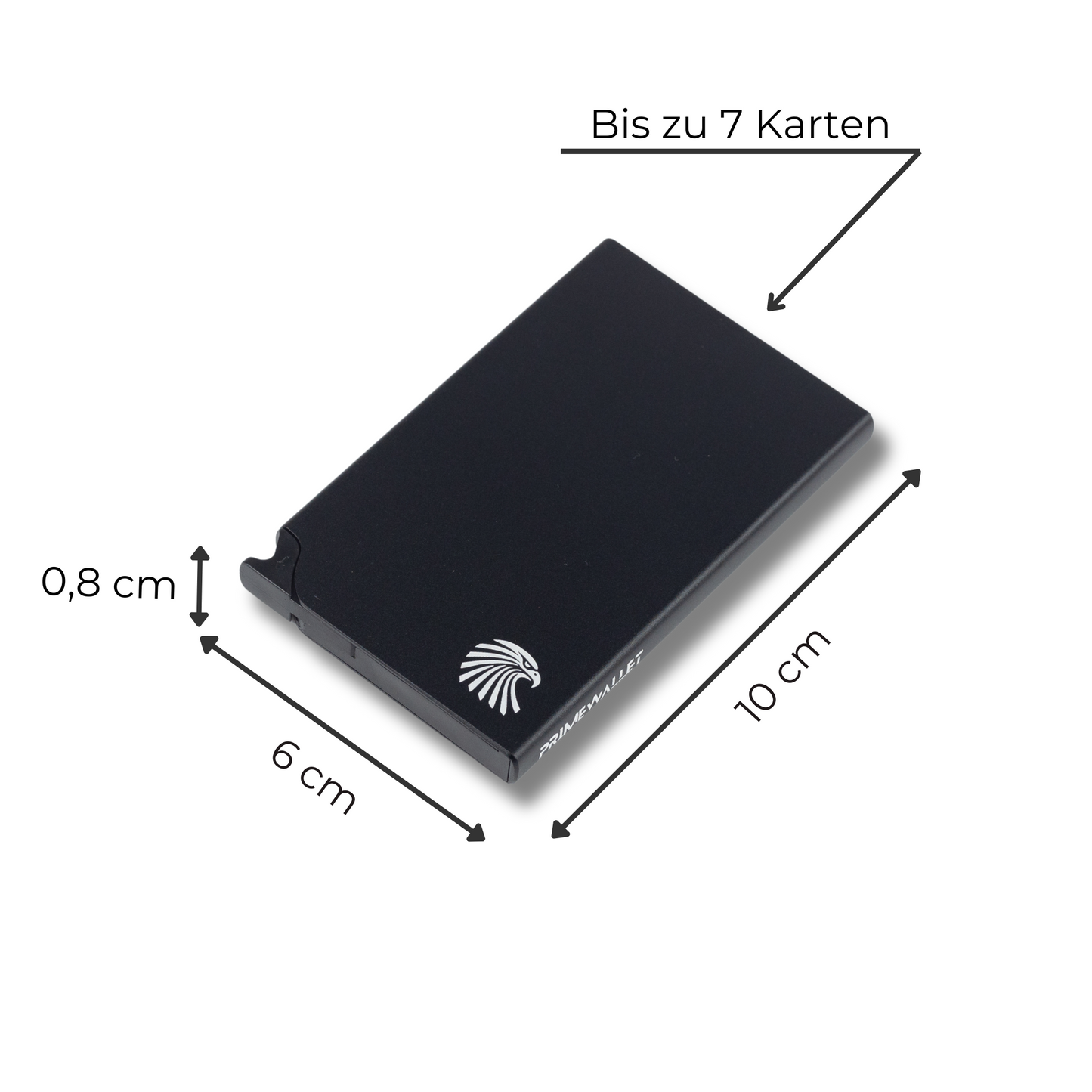 Kartenetui Push Schwarz - Schlanker Cardholder mit RFID-Schutz