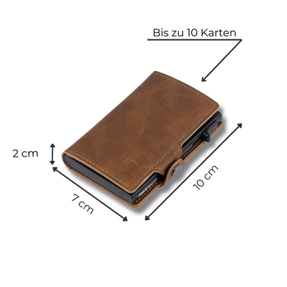 Slim Wallet Braun – edles veganes Leder mit hochwertiger Verarbeitung und langlebigem Material.