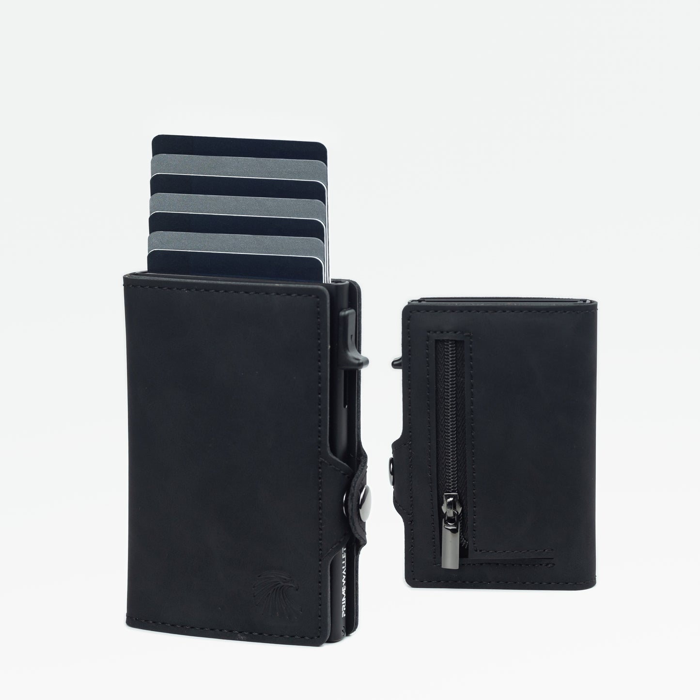 Slim Wallet Schwarz – edle Geldbörse mit hochwertigem Design. Funktionale Aufteilung für eine geordnete Aufbewahrung.