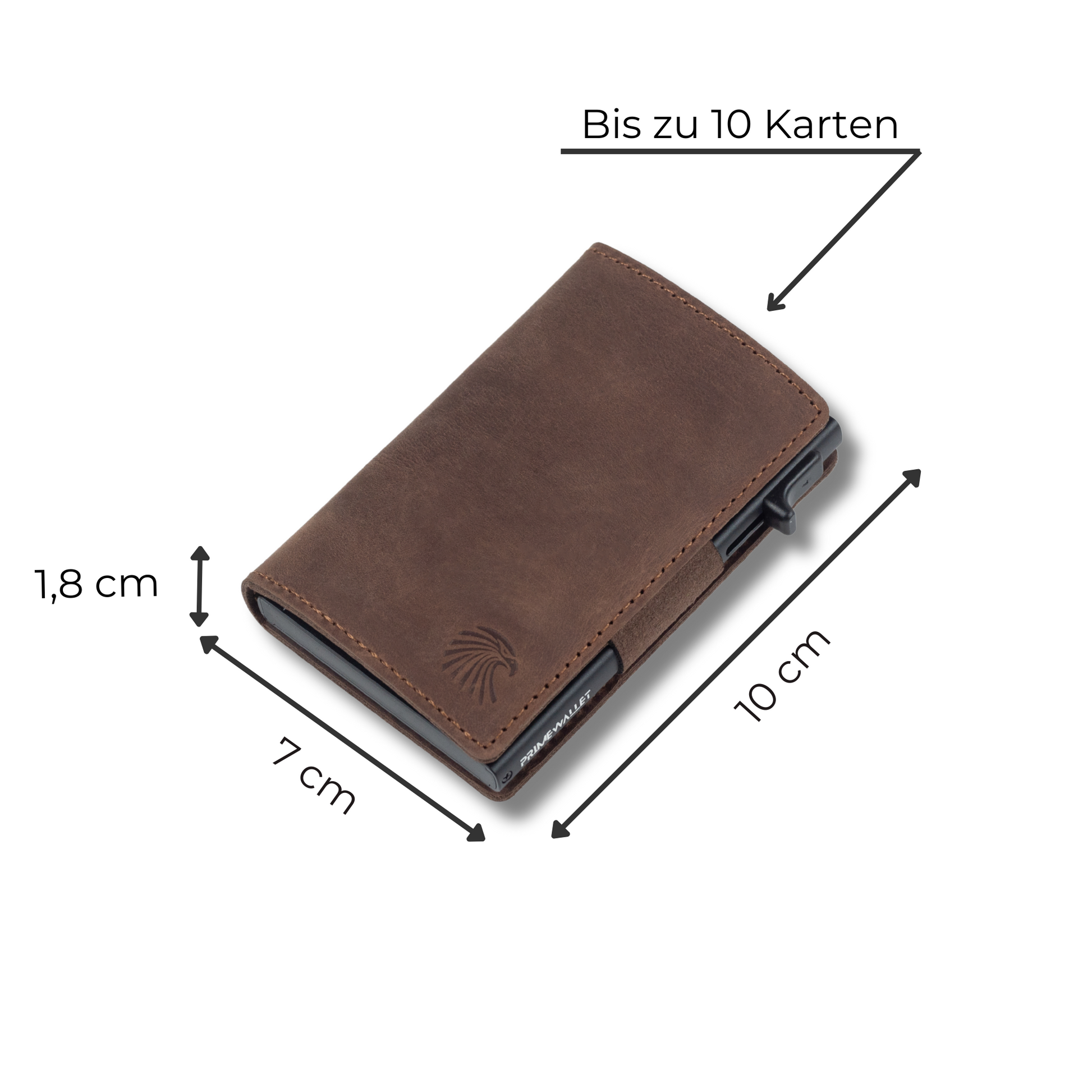 Smart Wallet Dunkelbraun – stilvolle Geldbörse mit RFID-Schutz. Bietet Platz für 10 Karten und überzeugt durch minimalistisches Design und Funktionalität.